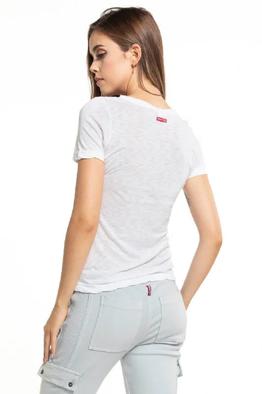 Basic Sexy V-Neck Slub T