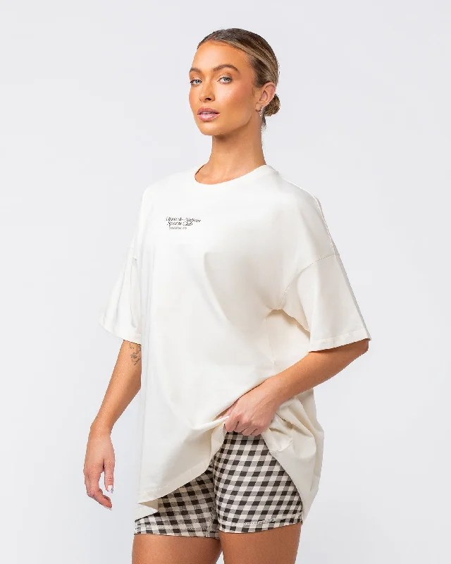 College Oversized Tee - Travertine