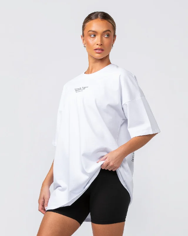 College Oversized Tee - White