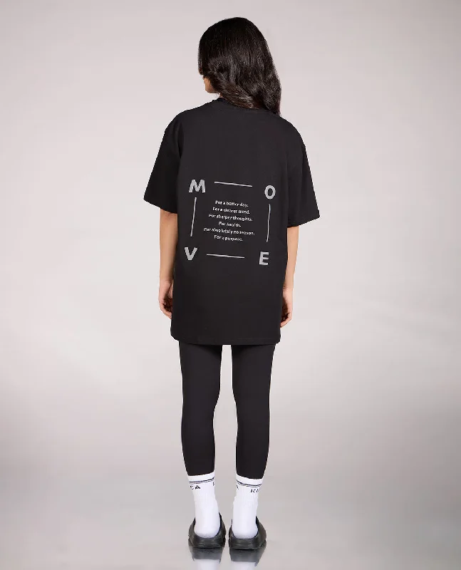 Cotton Oversized Graphic Tee Black