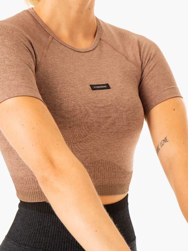 Excel Seamless T-Shirt - Mocha Marl