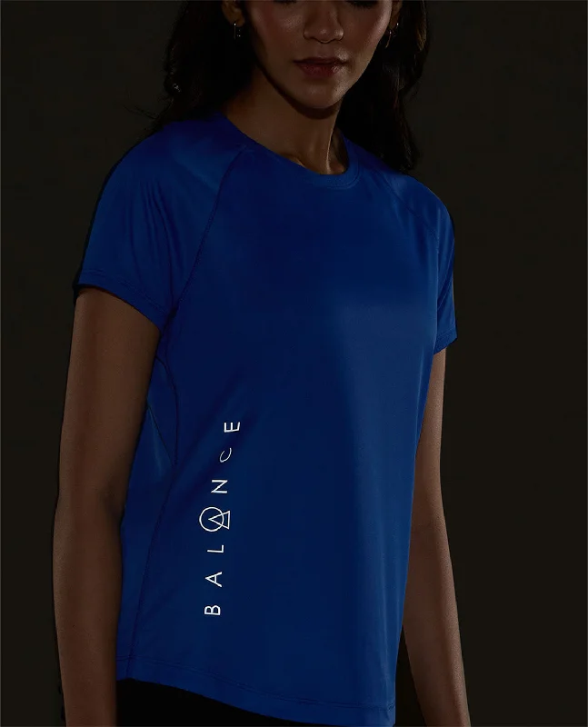 Nykd By Nykaa Quick Dry Half Sleeves Regular Fit Running Tee-NYK033-Bright Blue