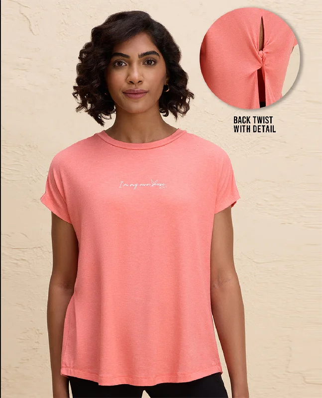 Nykd By Nykaa Super Stylish Back Knot Tee-NYAT279-Orange