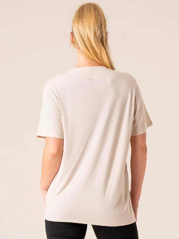 Off Side Longline T-Shirt - Chalk