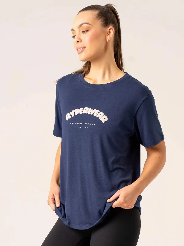 Off Side Longline T-Shirt - Navy