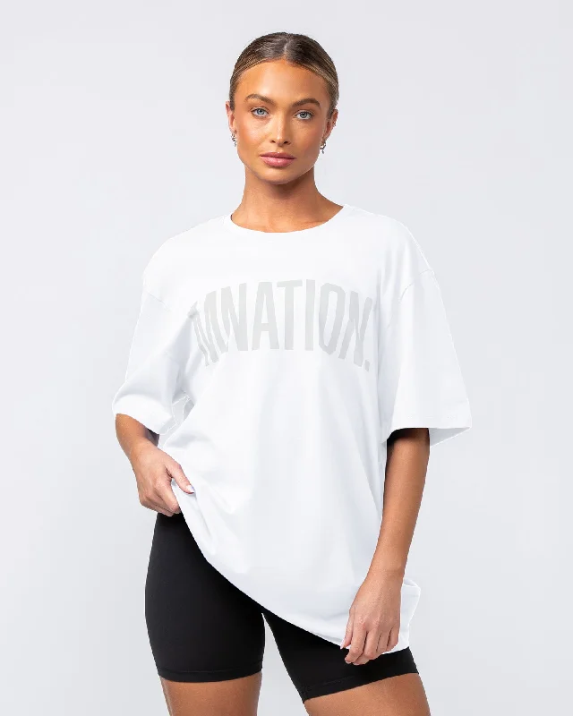 Oversized Tonal Tee - White