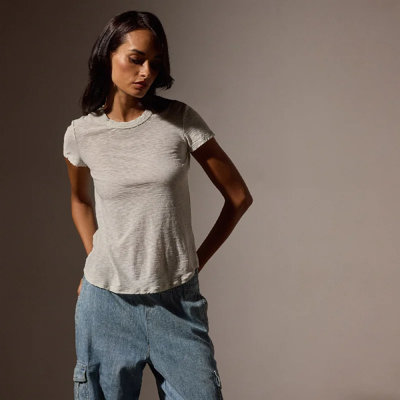 Sheer Slub Crew Neck Tee - Frost