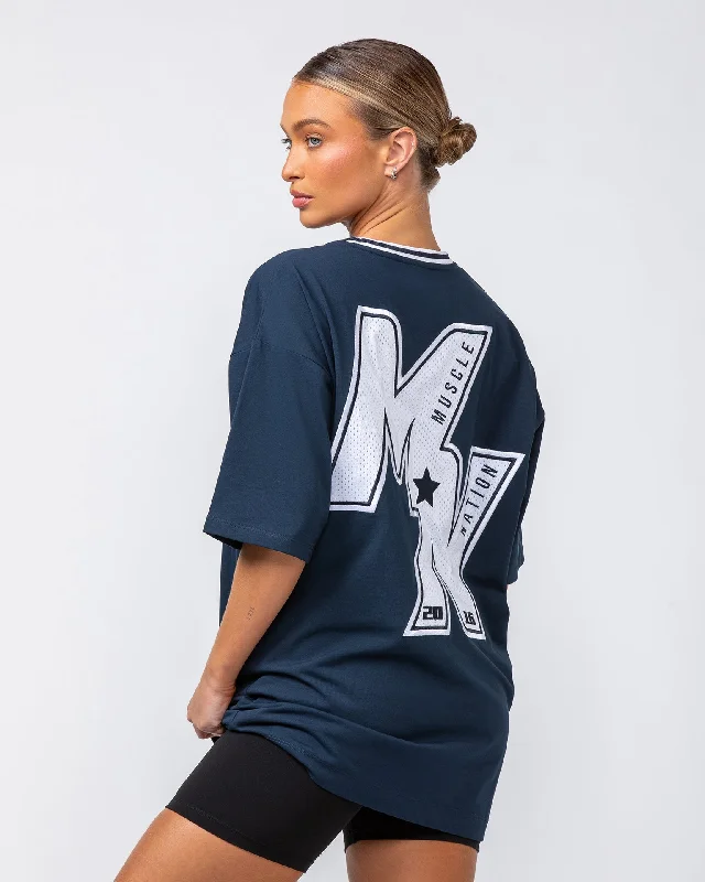 Throwback Oversized Tee - Navy