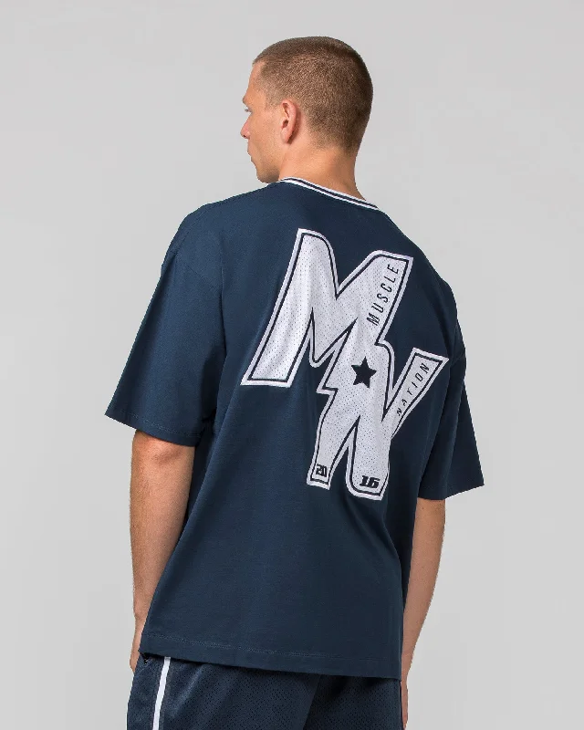 Throwback Oversized Tee - Navy