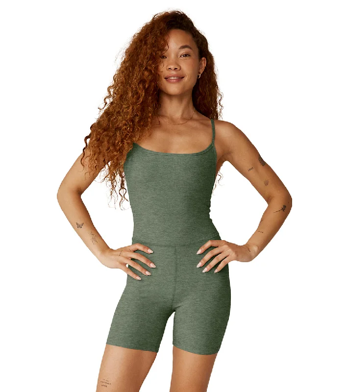 Beyond Yoga Spacedye Keep Pace Biker Jumpsuit Moss Green Heather