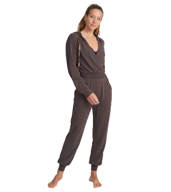 Thrive Societe Hooded Suprlice Jumpsuit Fudge