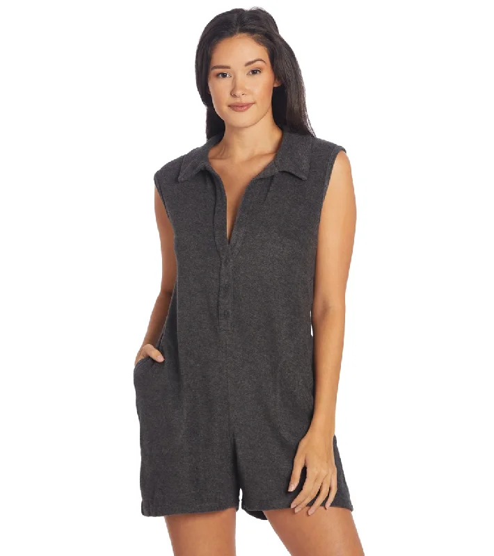 Year of Ours Weekend Terry Romper Black