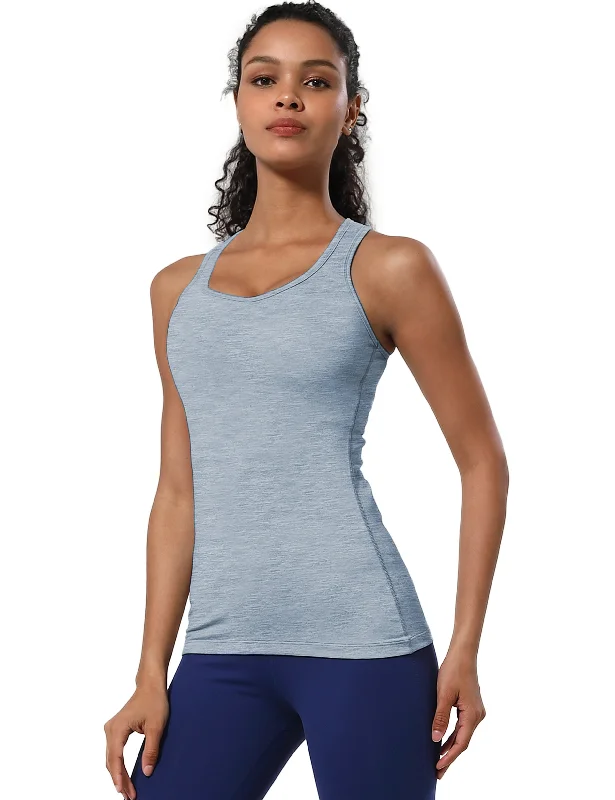 Racerback Athletic Tank Tops heatherblue