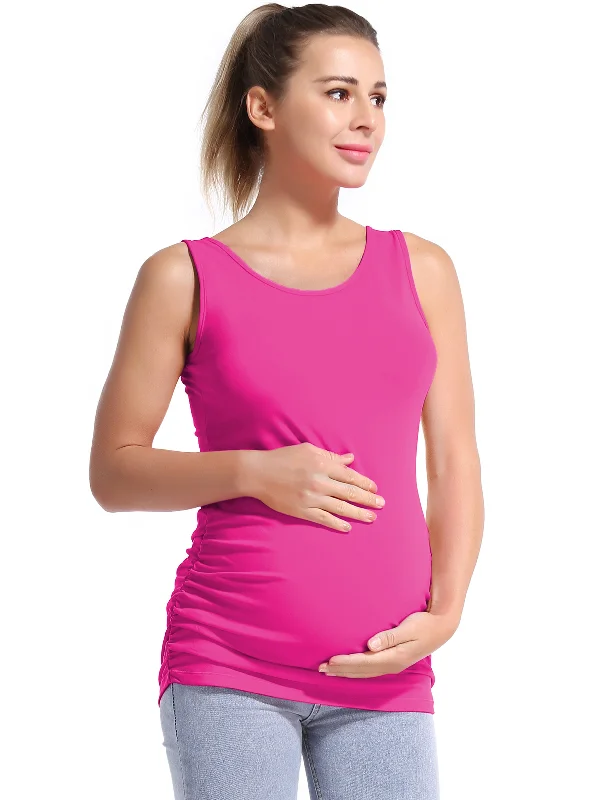 Maternity Side Shirred Tank Top magenta