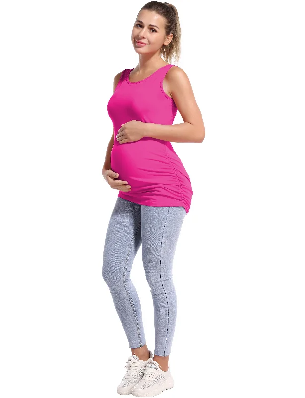 Maternity Side Shirred Tank Top magenta