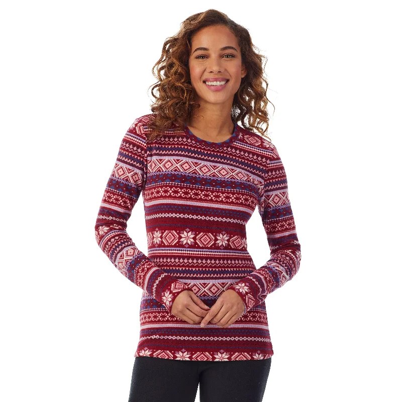 Fleecewear With Stretch Long Sleeve Crew PETITE