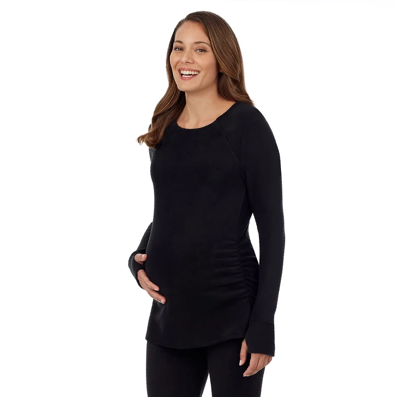 Fleecewear With Stretch Maternity Snap Front Crew