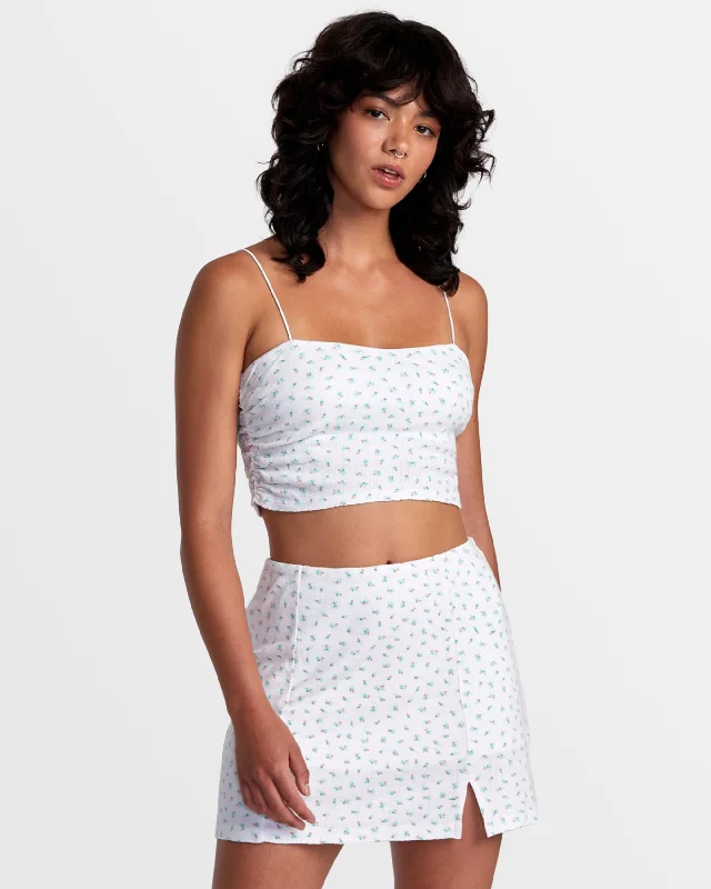 Lexi Pointelle Bandeau Tank Top - Whisper White