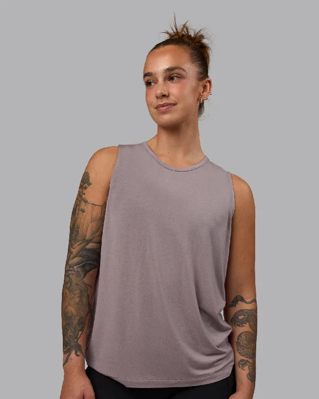 Swivel Open Back Tank - Greyish Purple