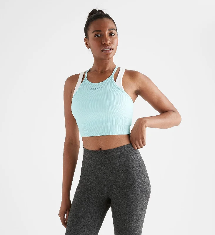 Women's Ribbed Halter Crop Tank