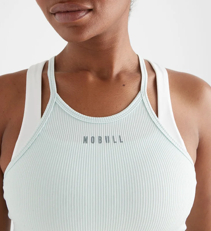 Women's Ribbed Halter Crop Tank