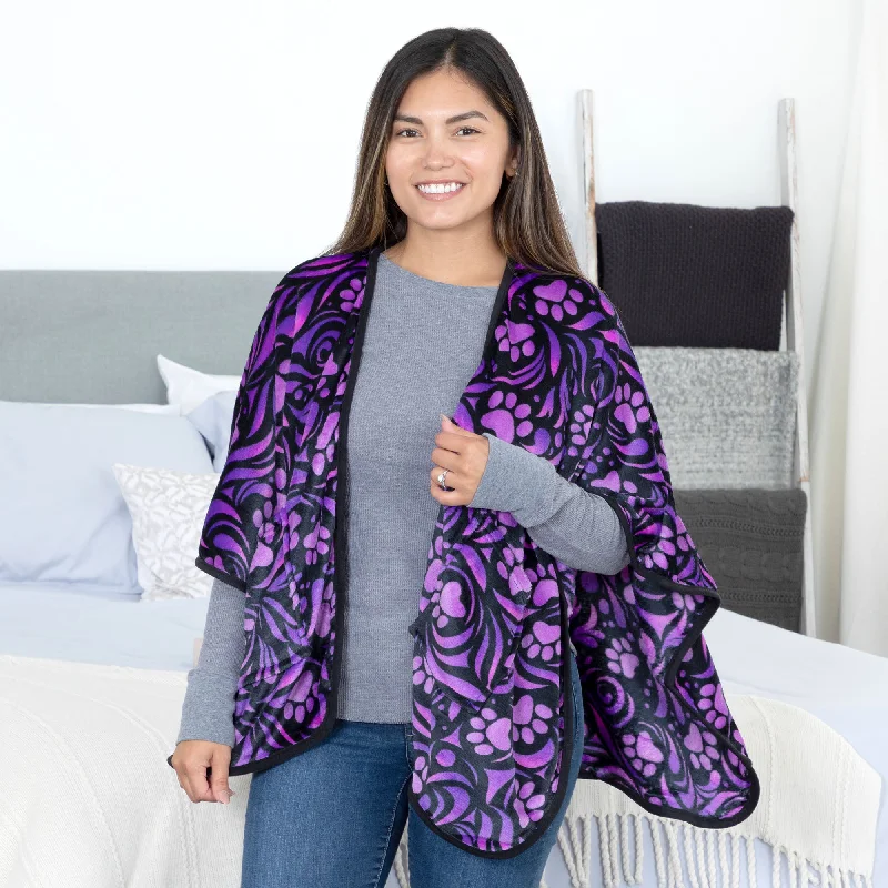 Super Cozy™ Paw Print Pocket Shawl