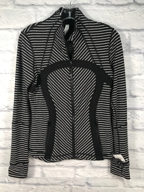 Athletic Jacket By Lululemon In Black & White, Size: M