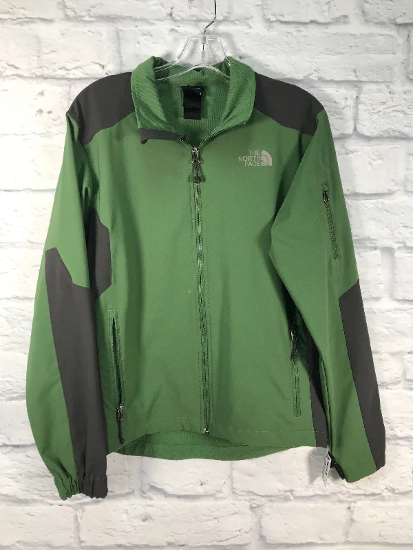 Athletic Jacket By The North Face In Green & Grey, Size: S