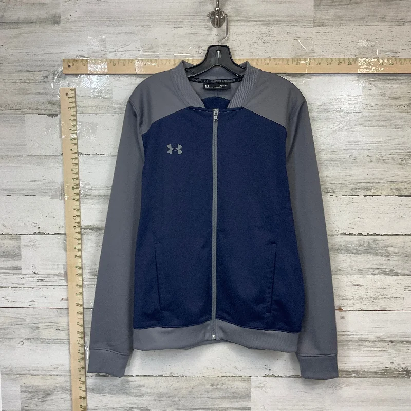 Athletic Jacket By Under Armour In Blue & Grey, Size: L