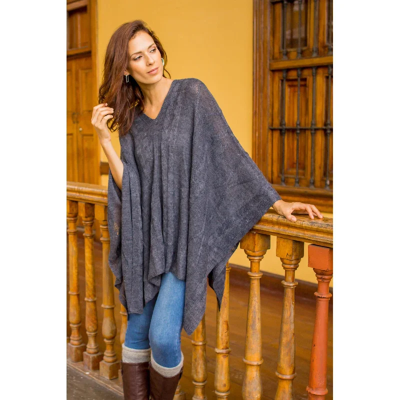 Lightweight Grey Peruvian Poncho