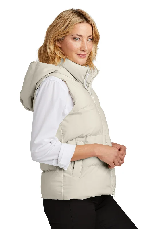 Mercer+Mettle Womens Water Resistant Full Zip Hooded Puffy Vest - Birch