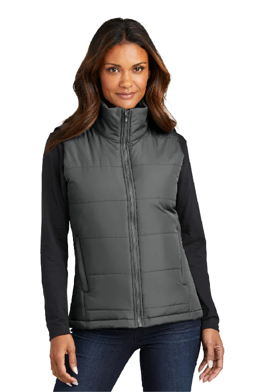 Port Authority Womens Water Resistant Full Zip Puffer Vest - Shadow Grey