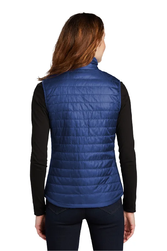 Port Authority Womens Water Resistant Packable Puffy Full Zip Vest - Cobalt Blue