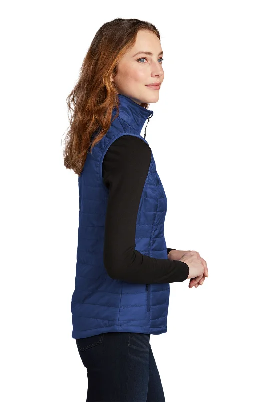 Port Authority Womens Water Resistant Packable Puffy Full Zip Vest - Cobalt Blue