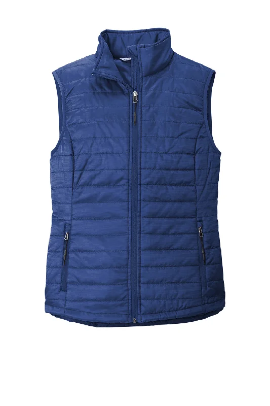 Port Authority Womens Water Resistant Packable Puffy Full Zip Vest - Cobalt Blue