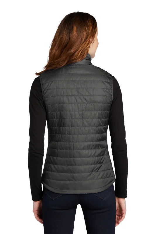 Port Authority Womens Water Resistant Packable Puffy Full Zip Vest - Sterling Grey/Graphite Grey