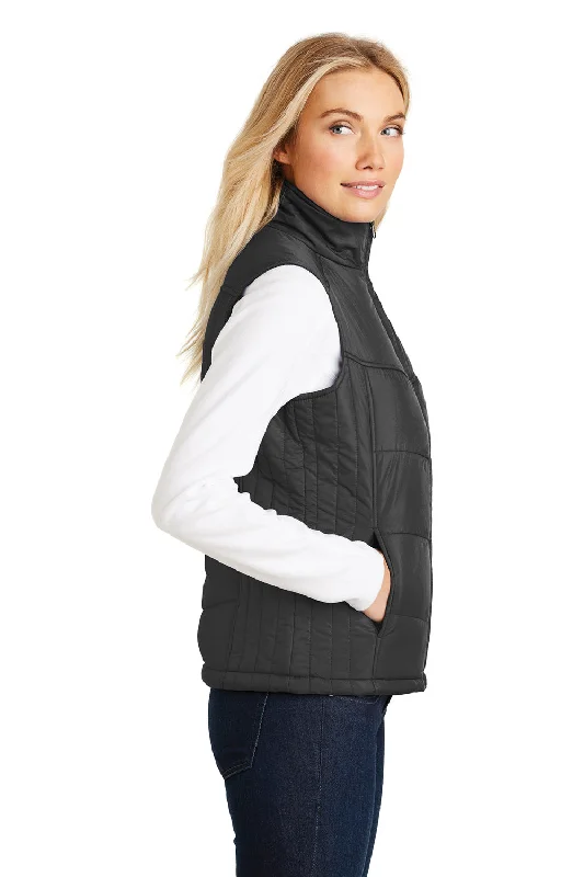 Port Authority Womens Wind & Water Resistant Full Zip Puffy Vest - Black