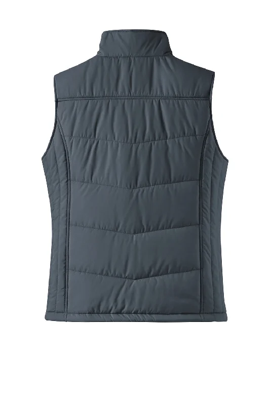 Port Authority Womens Wind & Water Resistant Full Zip Puffy Vest - Dark Slate Grey