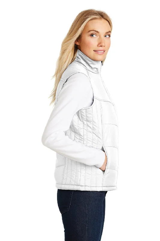 Port Authority Womens Wind & Water Resistant Full Zip Puffy Vest - White