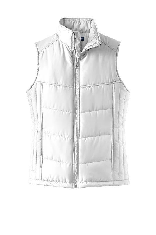 Port Authority Womens Wind & Water Resistant Full Zip Puffy Vest - White