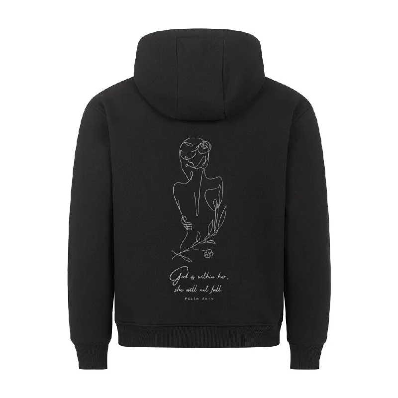 God is within her lineart Hoodie BackPrint