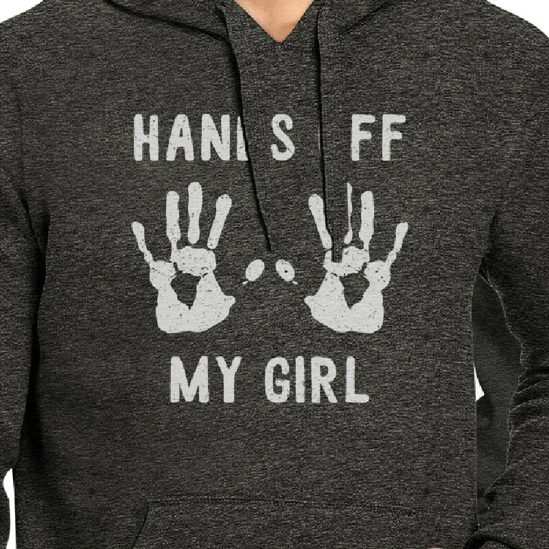 Hands Off My Girl And My Guy Matching Couple Dark Grey Hoodie