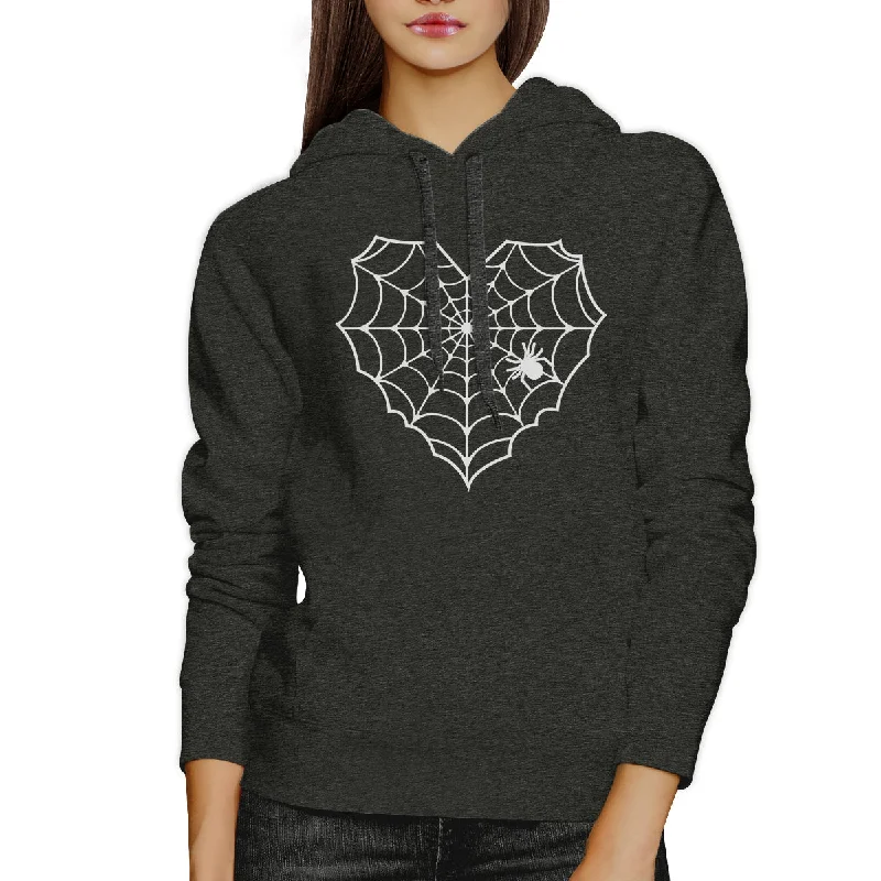 Heart Spider Web Dark Grey Hoodie