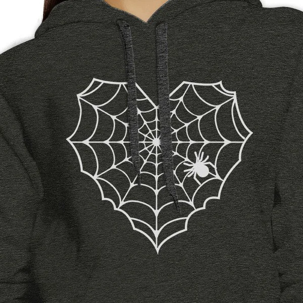 Heart Spider Web Dark Grey Hoodie