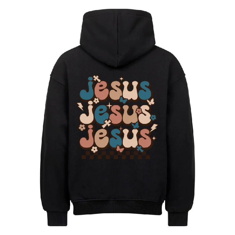 Jesus Retro Oversized Hoodie BackPrint