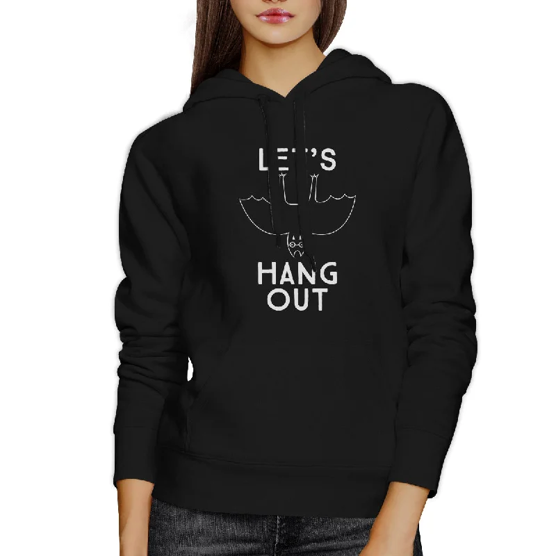 Let's Hang Out Bat Black Hoodie