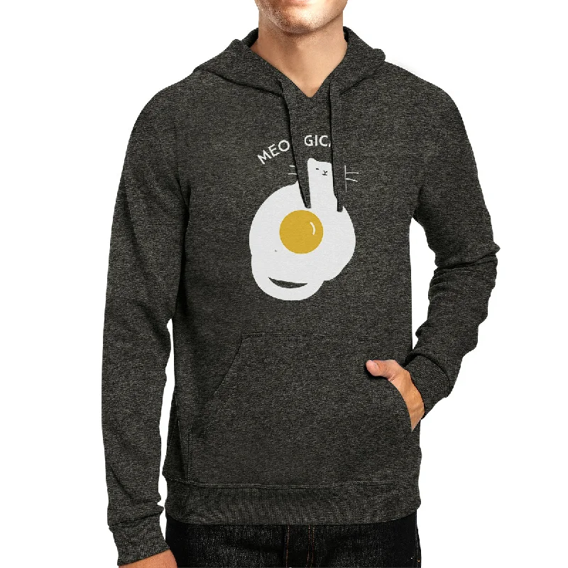 Meowgical Cat And Fried Egg Dark Grey Hoodie