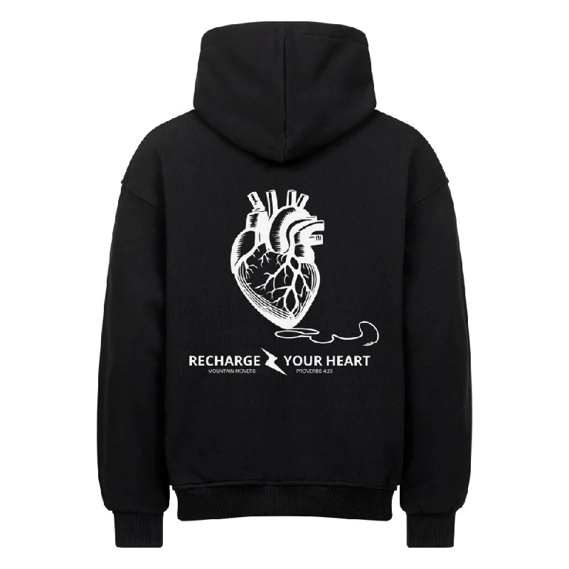 Recharge your heart Oversized Hoodie BackPrint