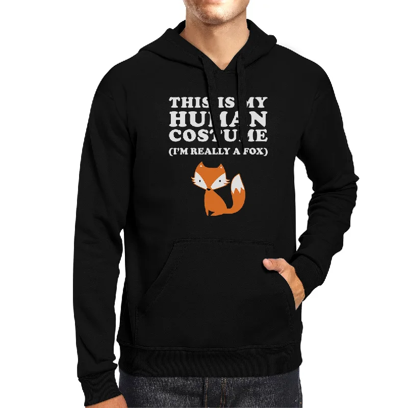 This Is My Human Costume Fox Black Hoodie