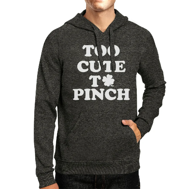 Too Cute To Pinch Dark Grey Cute Graphic Hoodie For Irish Friends